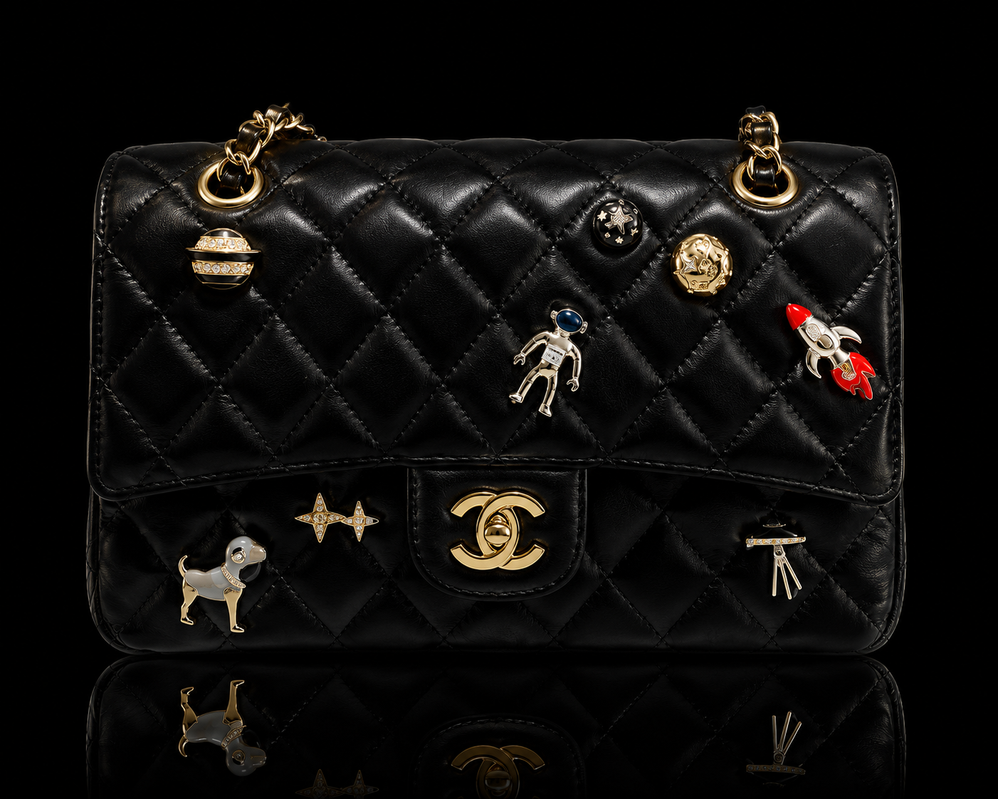 Midnight Charm Luxe Flap Bag