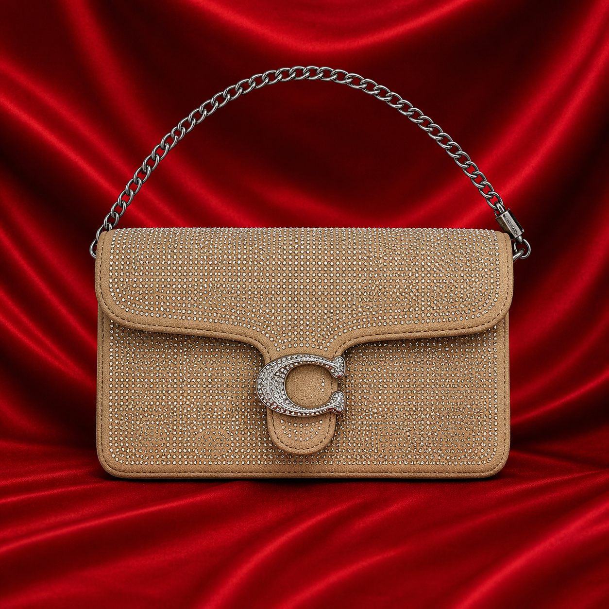 Crystal Embellished Chain Bag