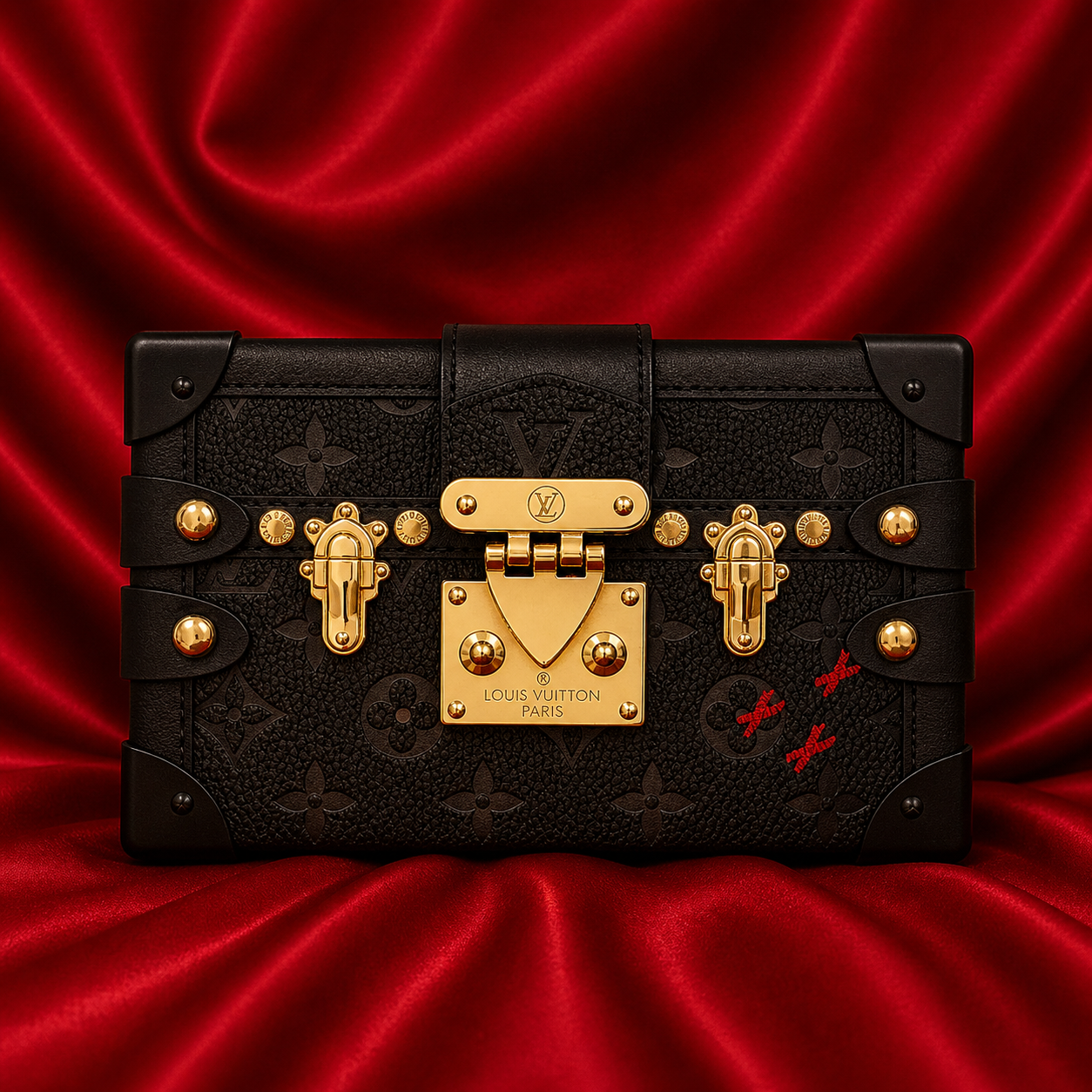 Monogram Embossed Trunk Clutch