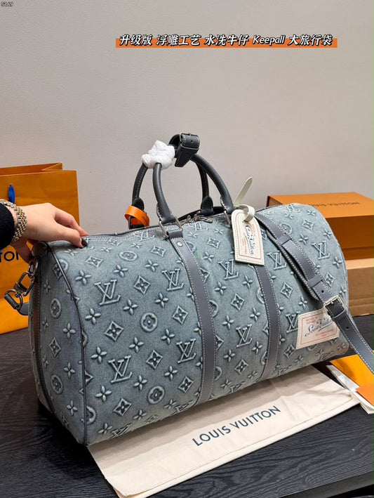 Denim Embossed Duffle