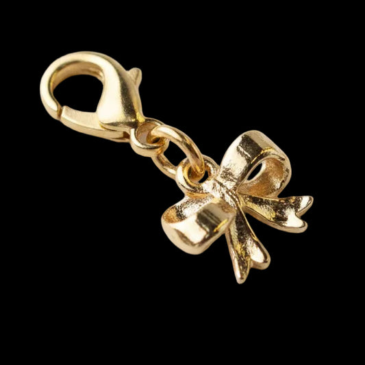 Bow Charm, Gold, Charm Bar | Charm Necklace, Bag Charm