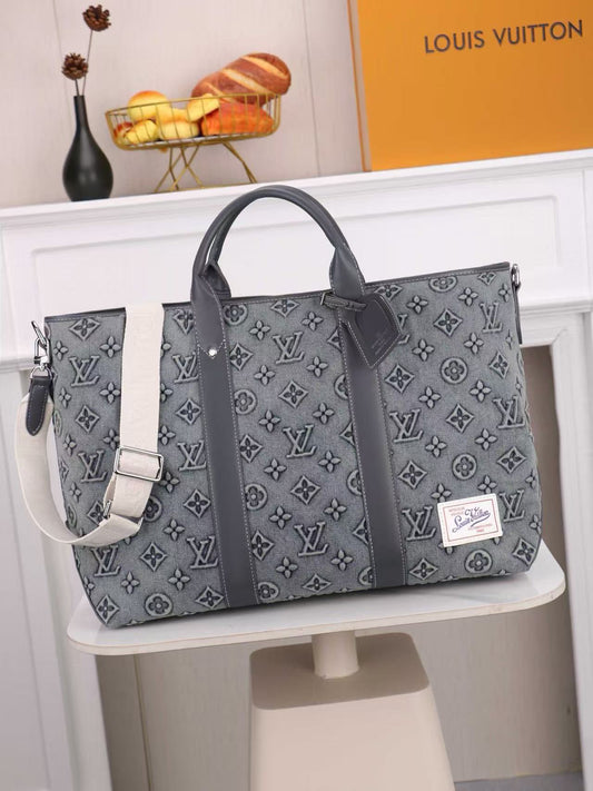 Denim Embossed Travel Bag