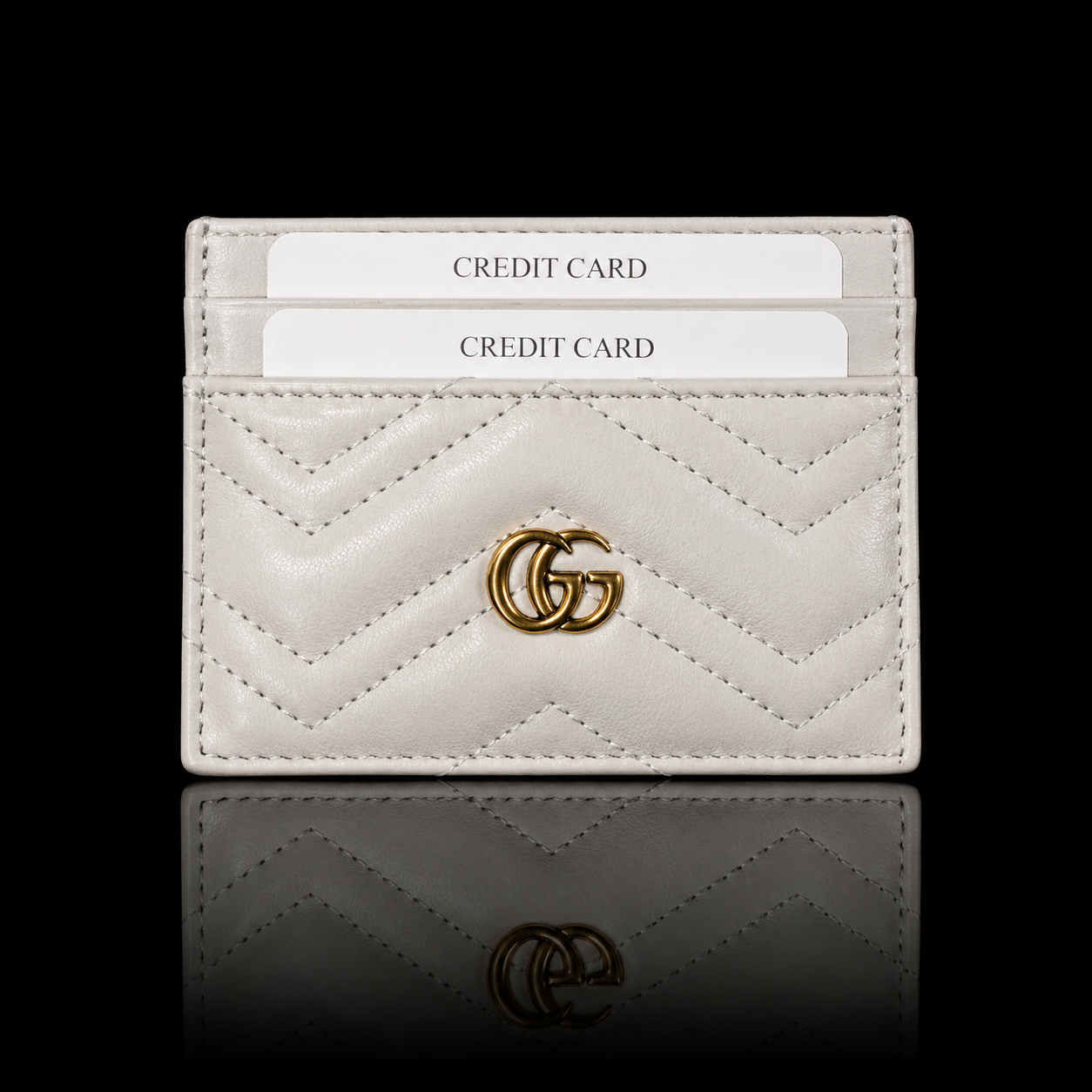 GG Quilted Leather Card Holder