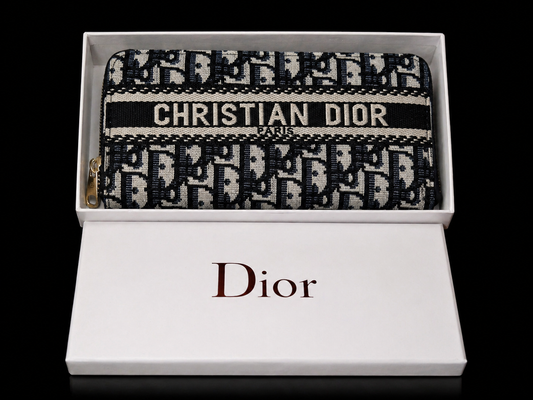 CD Oblique Jacquard Zippy Wallet