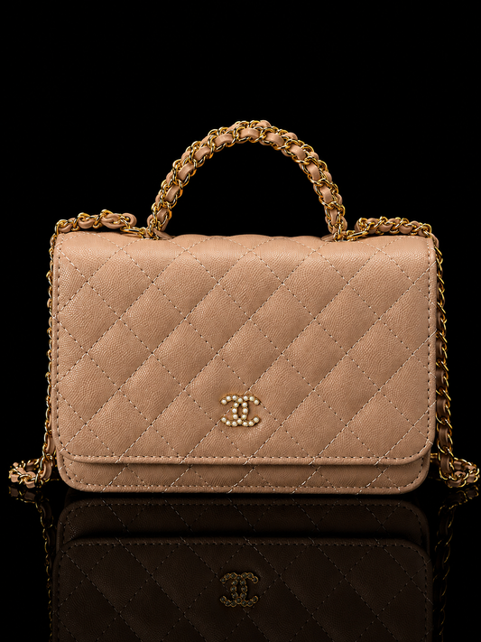 Quilted Leather Chain Flap Bag