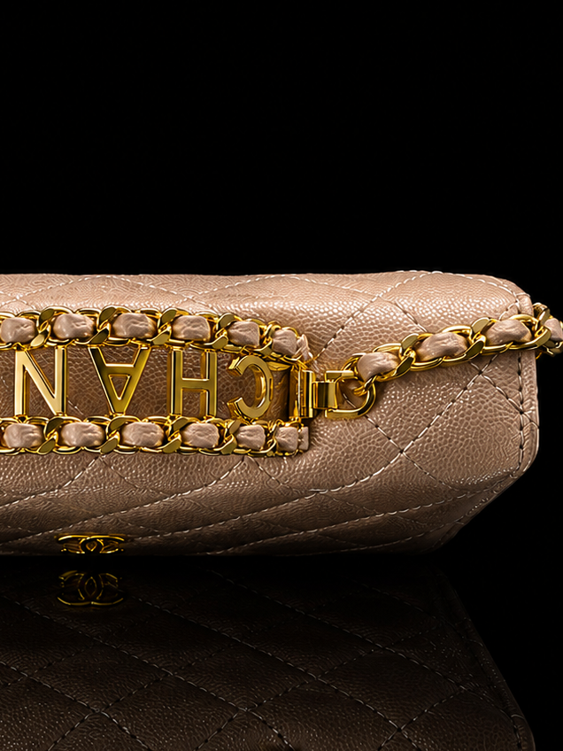 Quilted Leather Chain Flap Bag