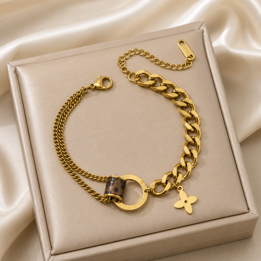 Chain & Flower Bracelet