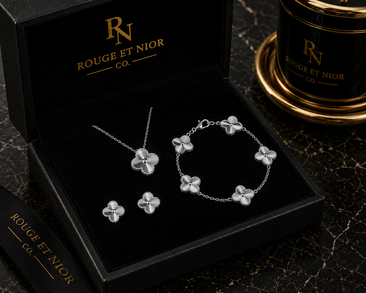 Silver Clover Set