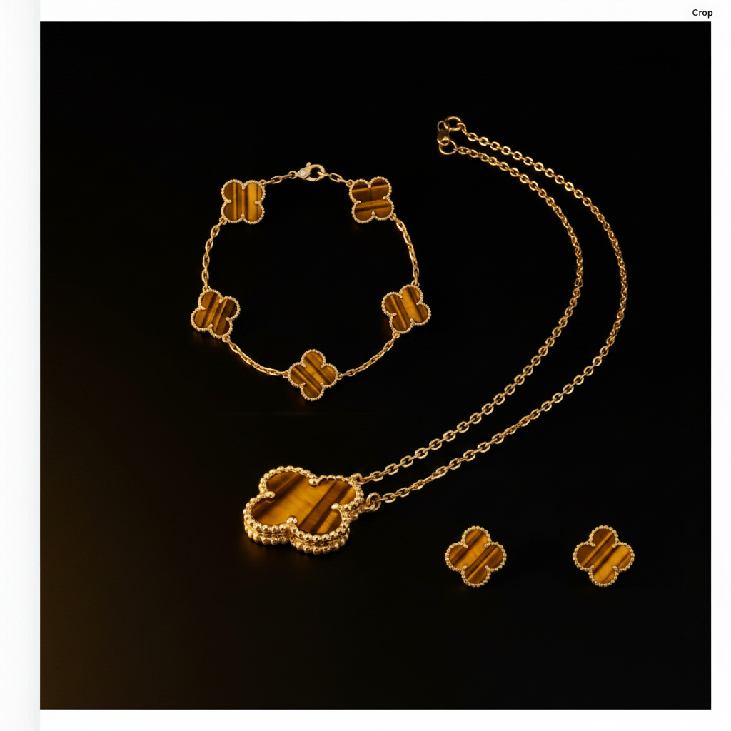 Motif Clover Set — Tiger's Eye
