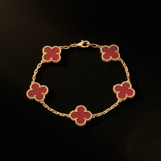 Motif Clover Bracelet — Rouge