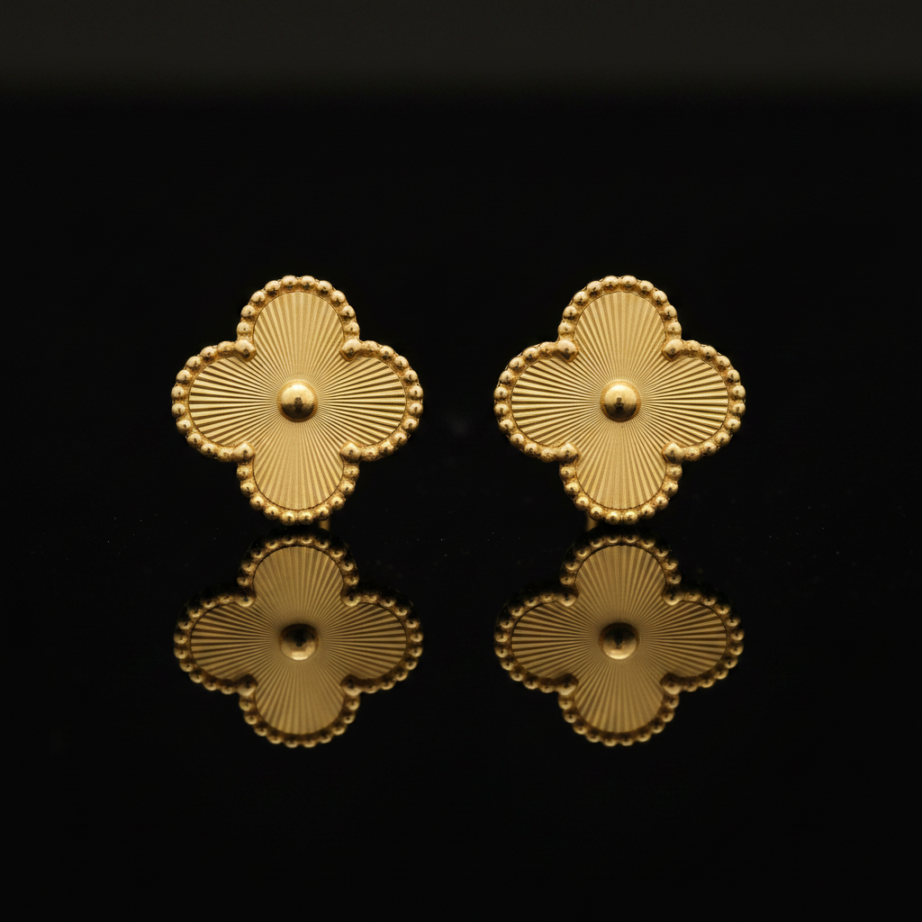 Motif Stud Earrings — Gold