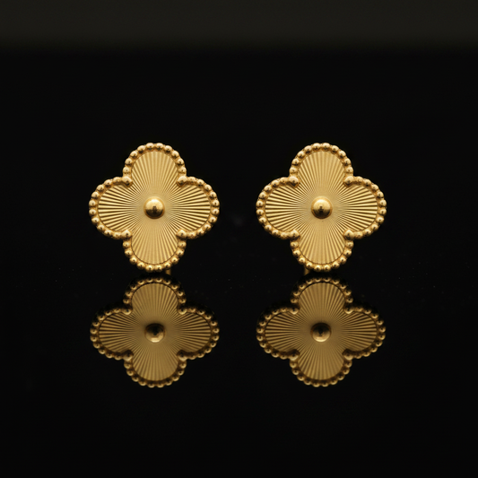 Motif Stud Earrings — Gold
