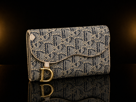 CD Oblique Jacquard Small Envelope Wallet