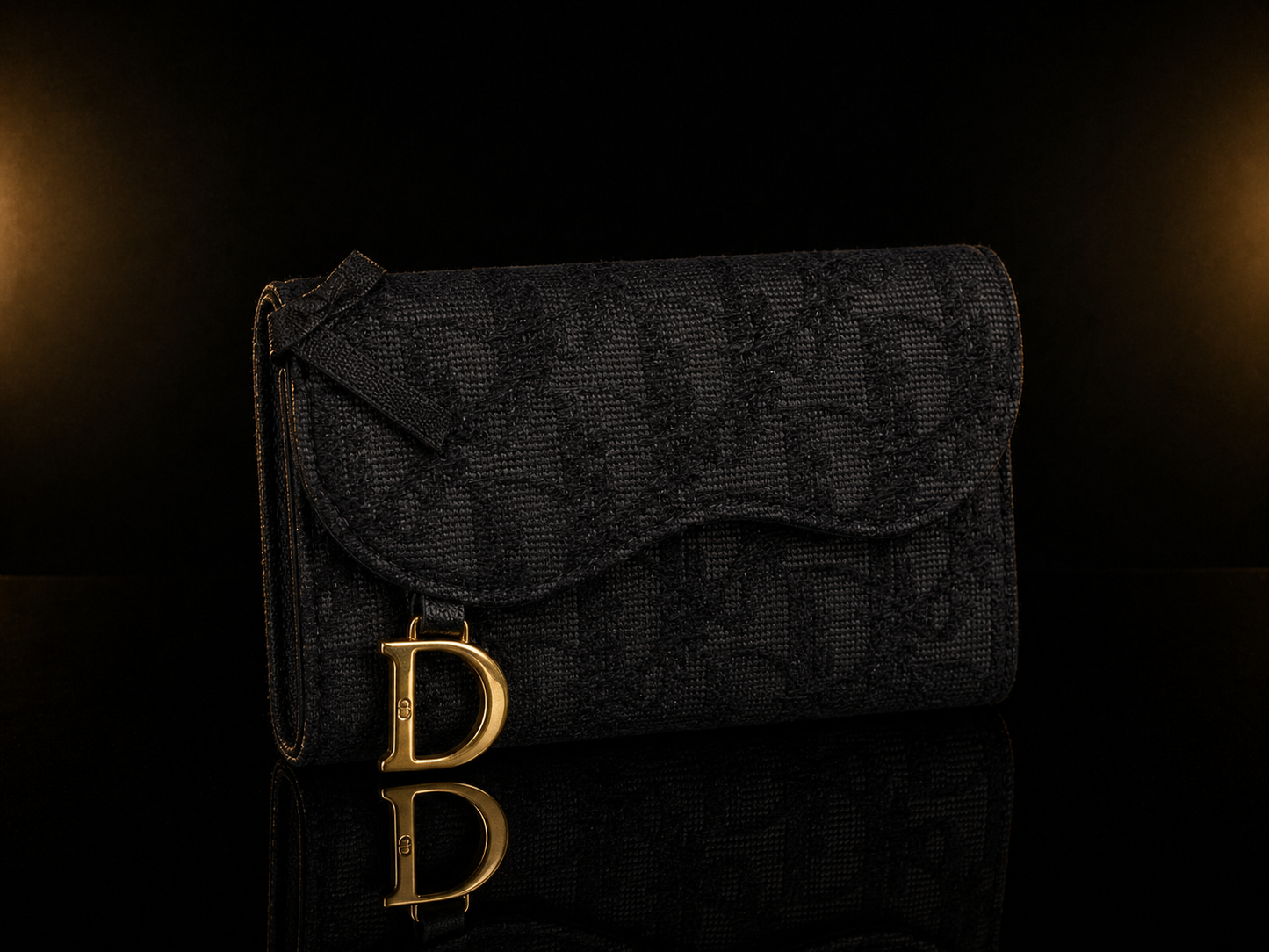 CD Oblique Jacquard Small Envelope Wallet
