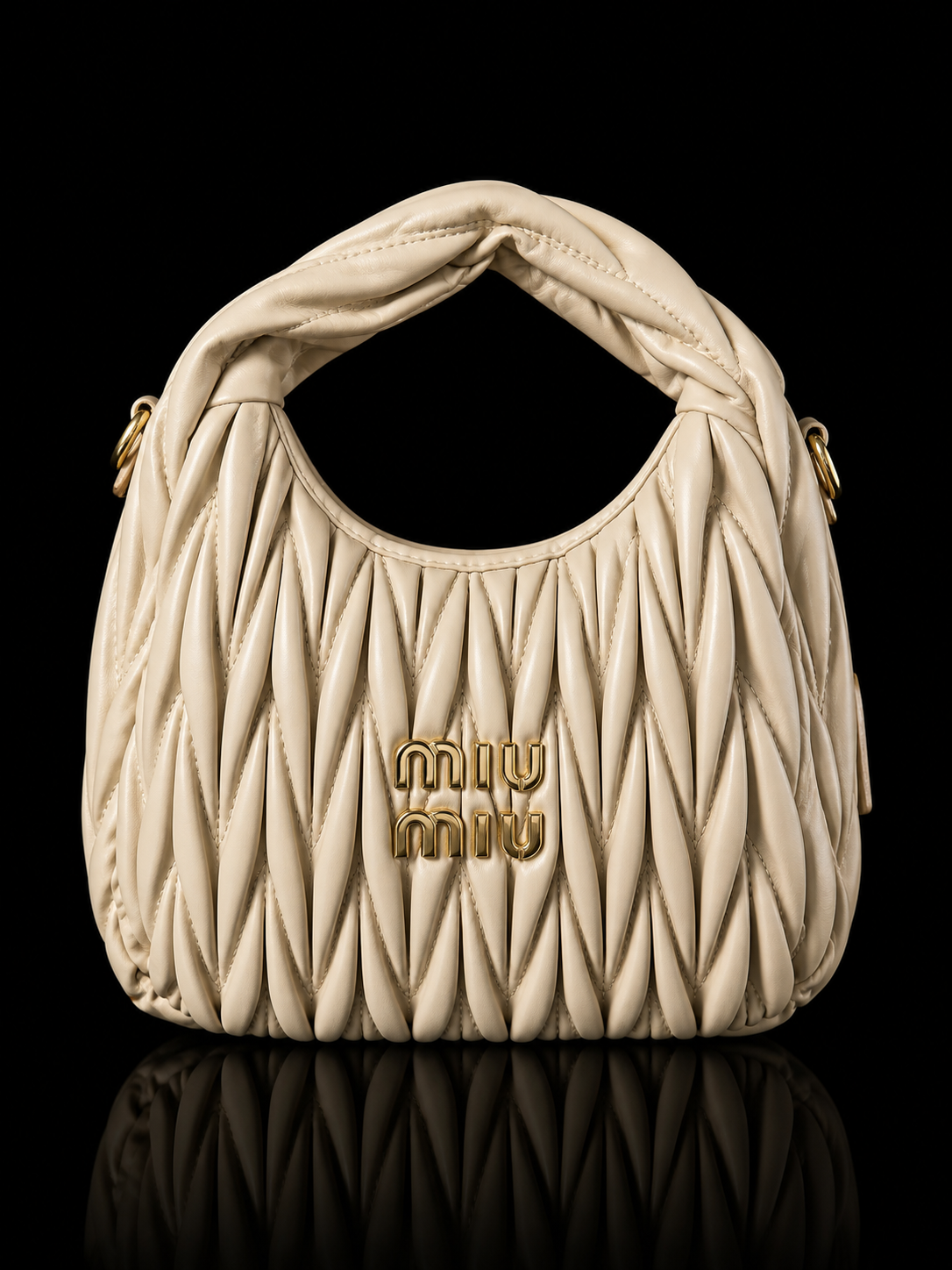 Quilted Hobo Bag with Knotted Handle