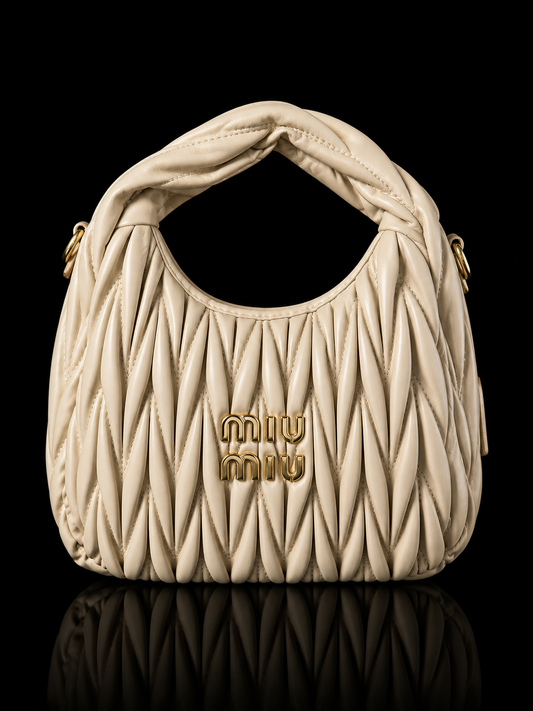 Quilted Hobo Bag with Knotted Handle