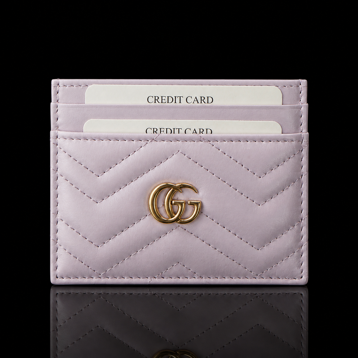 GG Quilted Leather Card Holder
