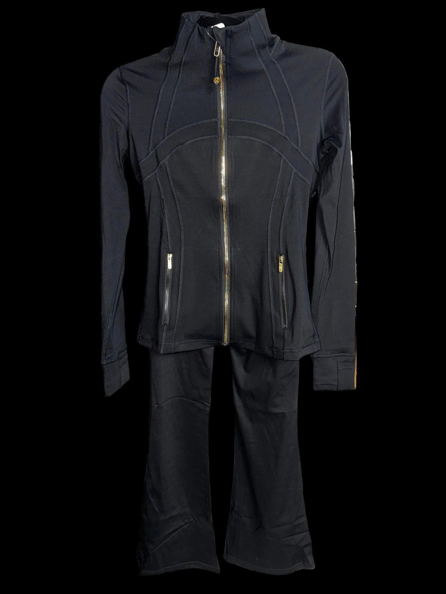 Lulu Define W/ Flare set — Black W/ Gold Zipper