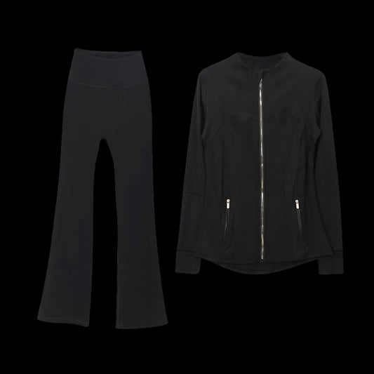 Lulu Define W/ Flare set — Black W/ Gold Zipper