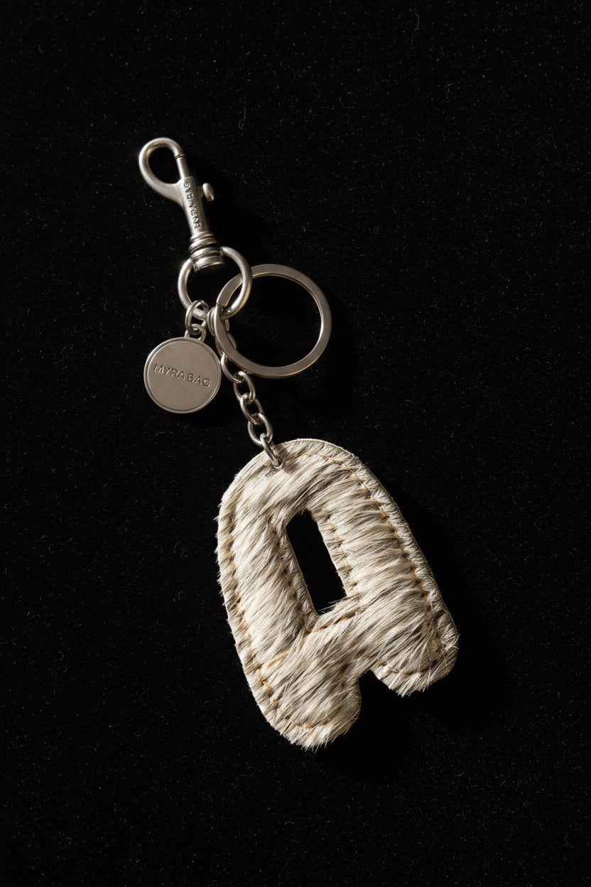 Alpha Hairon Bag Charm in Black & White