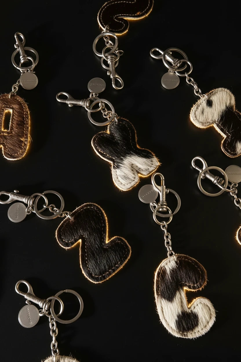 Alpha Hairon Bag Charm in Black & White