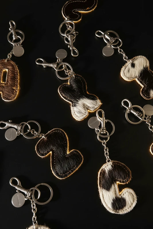 Alpha Hairon Bag Charm in Black & White