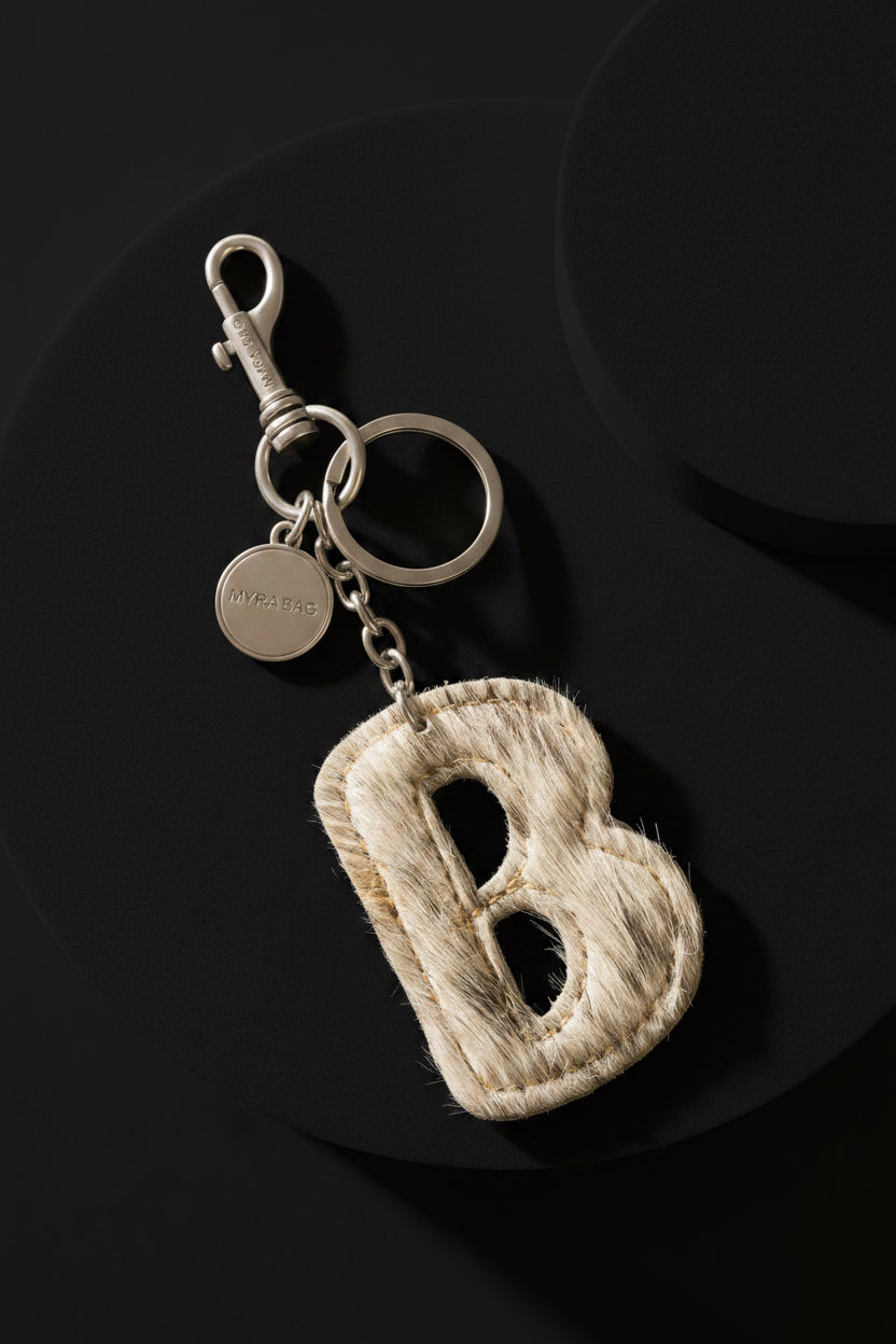 Alpha Hairon Bag Charm in Black & White